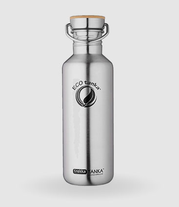 Das Foto zeigt eine ökologische Isolierflasche aus Aluminium von eco tanka individuell bedruckbar von Werbemittel rgp team Berlin, ihrem Experten für nachhaltige Werbemittel.