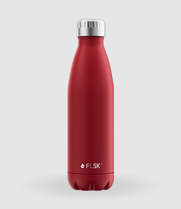 Das Bild zeigt eine Thermosflasche in rot in der Größe 500ml individuell bedruckbar von rgp team Berlin, ihrem Experten für haptische werbemittel.