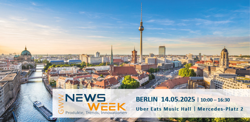 Das Titelbild zeigt das Werbebanner zur Messe NewsWeek 2025 und dient als Titelbild zum Blogbeitrag '